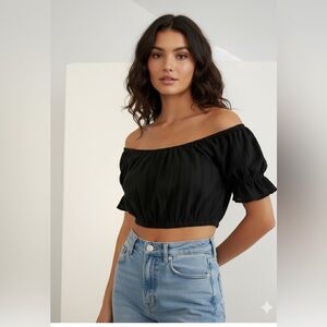 Reformation Lavena Cropped Off The Shoulder Top Size XS